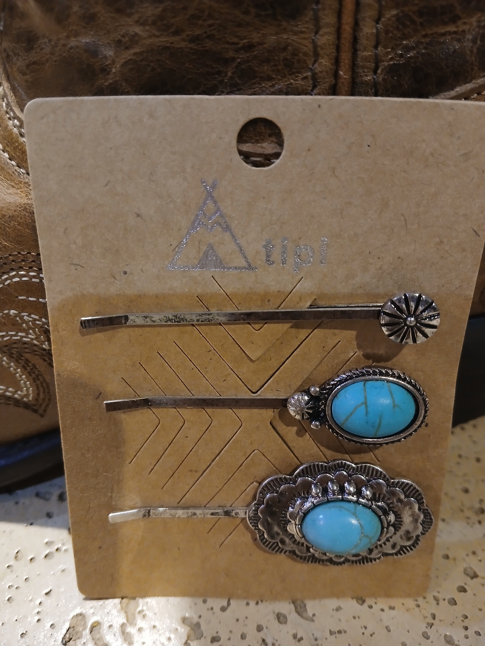 Tipi Turquoise Stone Hair Pin Set